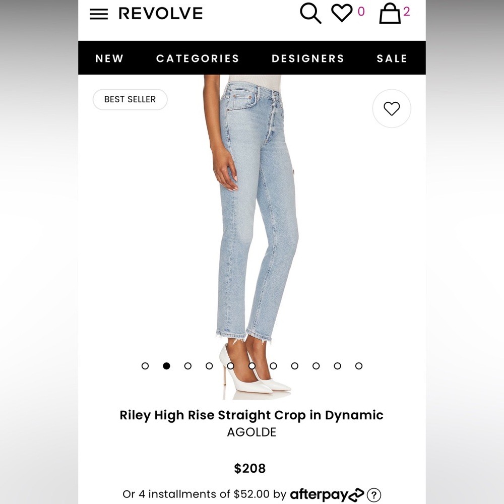 Agolde Riley Crop NWT shade Dynamic size 27
